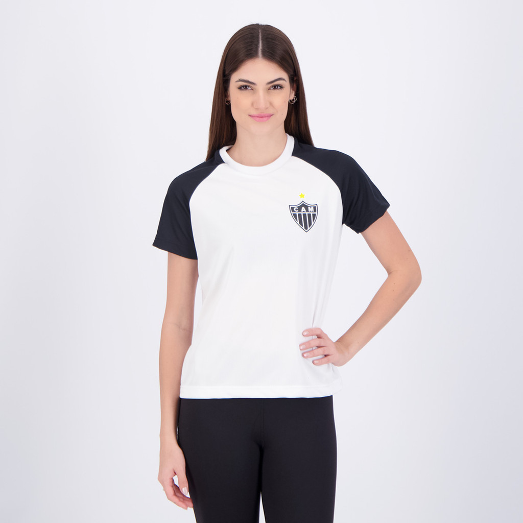 Camisa Atlético Mineiro Empolgante Feminina Branca em Oferta na Shopee
