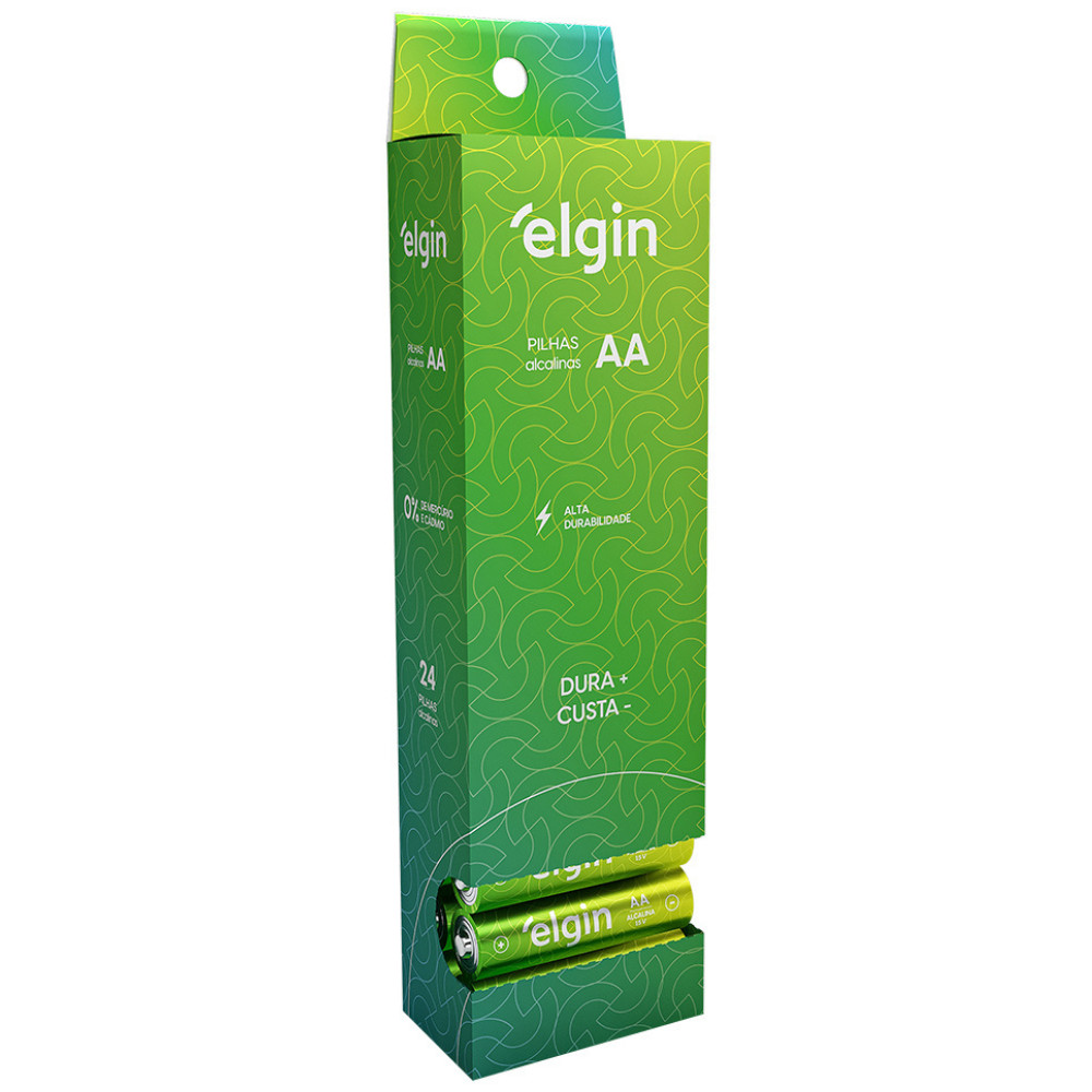 Tubo Pilha Alcalina AA Pequena LR6 1.5V 24 unidades Elgin em Oferta na Shopee