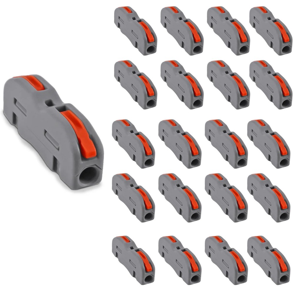 Kit 20 Pçs Conector De Emenda Rápida Borne 1 Via Fio 4mm 32a