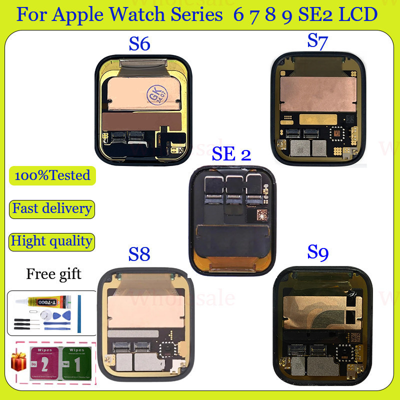 Original para Apple Watch Série 6 7 8 9 SE2 Substituição de Tela LCD de Toque iW
