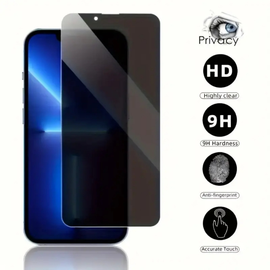 KIT1-5 Vidro Temperado 3D Privativa Anti Spy Premium – Ideal para iPhone 17, XS, XR, 11, 12, 13, 14, 15 e 16 Pro Max - detalhe