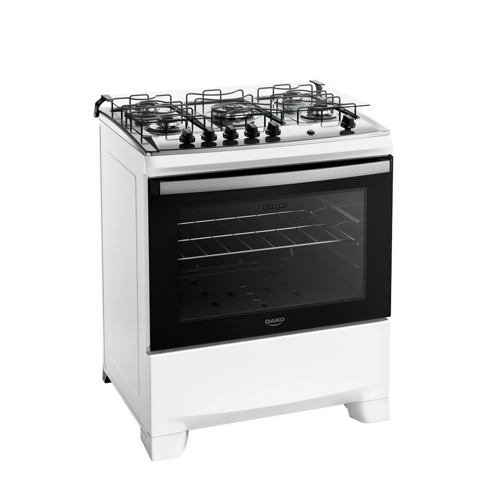 Fogão Dako Supreme 5 Bocas com Mesa Inox Acendimento Automatico Branco Bivolt em Oferta na Shopee
