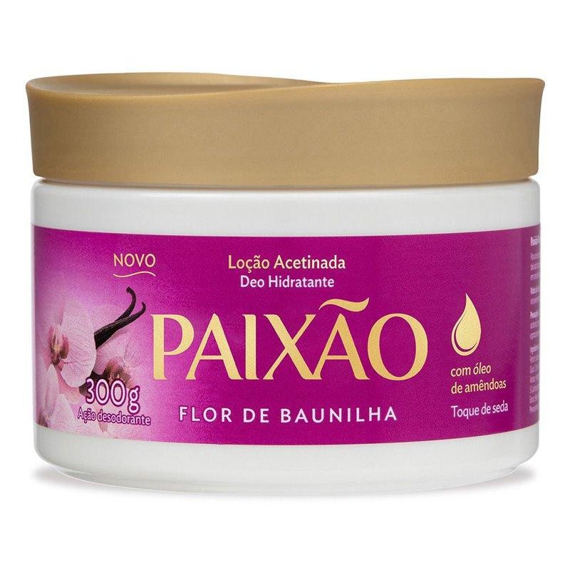 Loção Acetinada Deo Hidratante Paixão Flor de Baunilha 300g em Oferta na Shopee