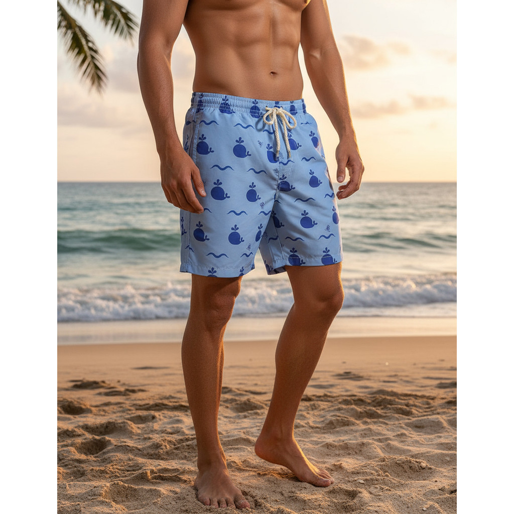 Bermuda Masculina Tactel Shorts Estampada C Bolso Moda Praia