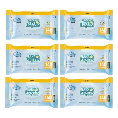 KIT C/ 6 LENÇO UMIDECIDO 140UN CIMED