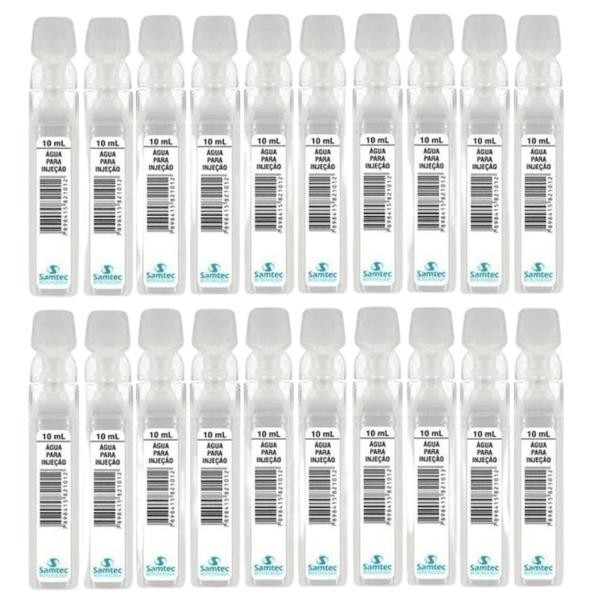 KIT 50un ÁGUA PARA INJEÇÃO 10ml AMPOLA SAMTEC