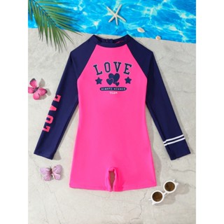 RWX  VEST Maiô Infantil com Manga Longa e Estampa Love 2025 I3616 em Oferta na Shopee