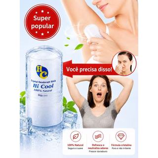 BGM-Desodorante Natural Pedra Cristal De Sal 60g Unisex Hi Cool,Anti Odor / Mau Odor / Sem Alumínio