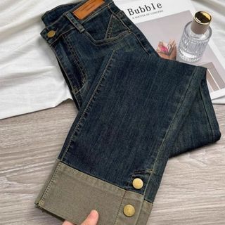 Costura Curling Jeans retos feminino verão 2025 novo estilo pequeno alto mais magro olhar Retro calças de cigarro