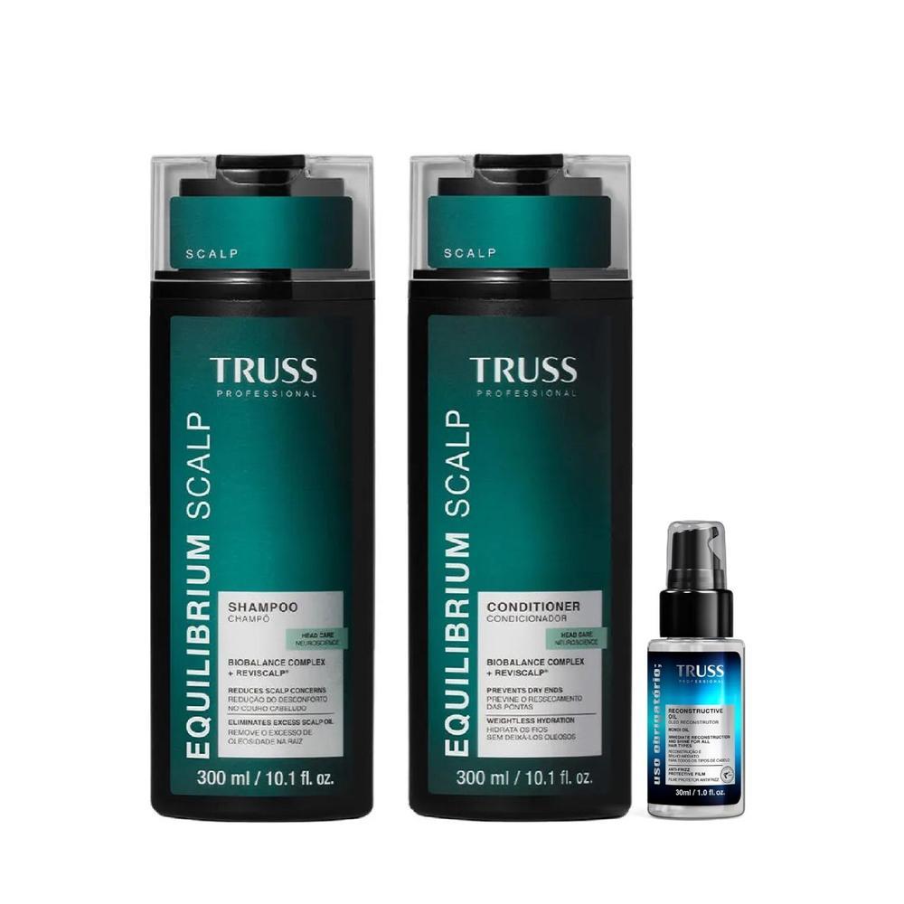 Kit Truss Equilibrium Scalp - Shampoo 300ml + Condicionador 300ml + Uso Obrigatório Óleo 30ml
