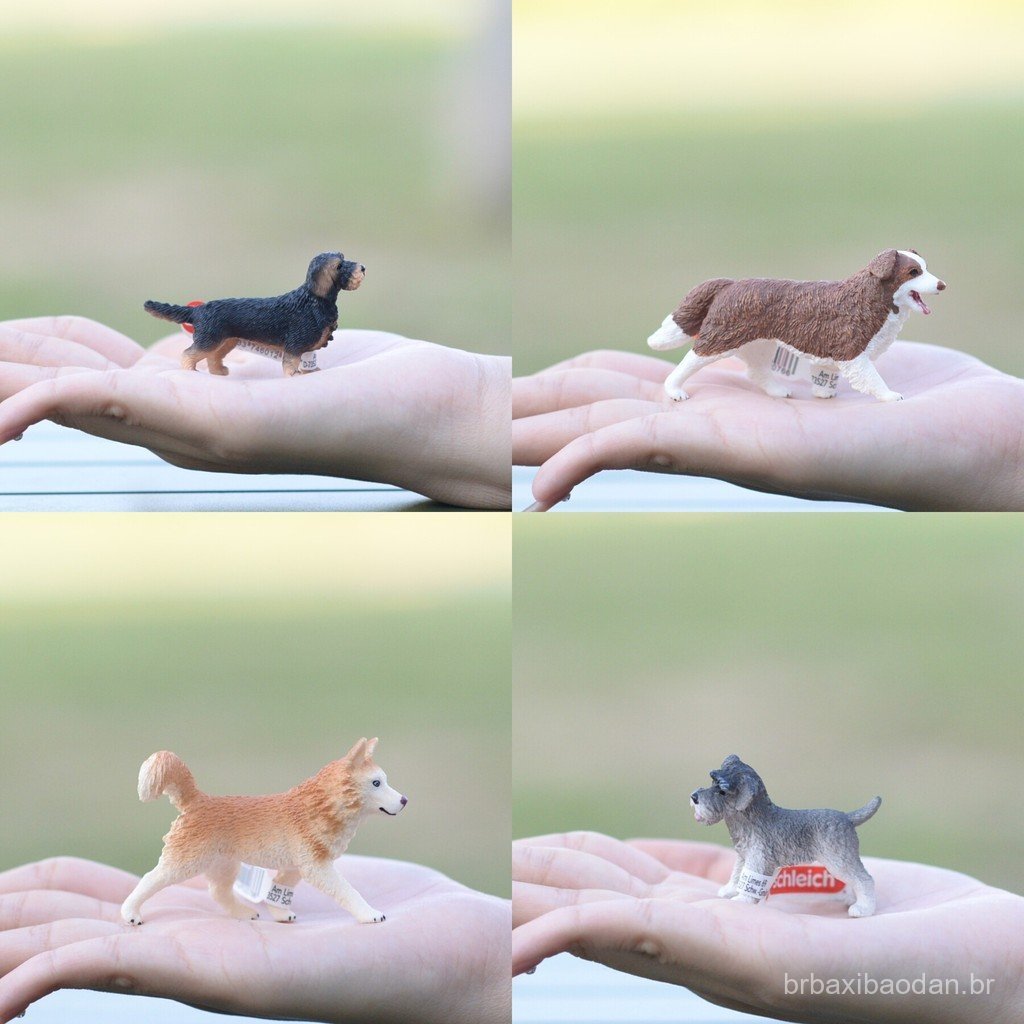 Cão Pastor, Husky Dourado, Brinquedo de Cão Feliz Schleich, Shiba Inu, Modelo Autêntico de Akita, Filhote Alemão J6TD