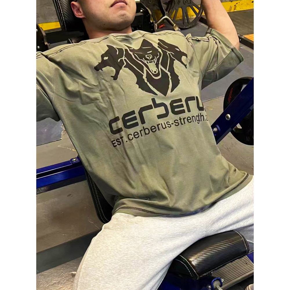 Cerberus inferno cão esportes musculação Fitness costura Retro europeu americano alfaiataria esportes respirável treinam