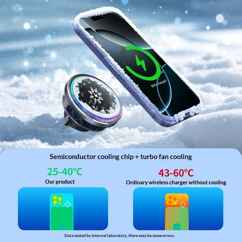 Suporte para celular de carro com carregamento rápido, ventilador de resfriamento, refrigeração por semicondutores, carr