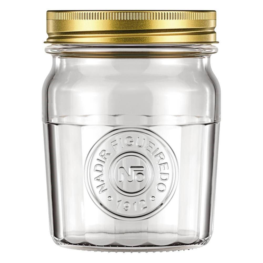 Pote Americano Vintage com Tampa Pequeno 500ml Embalagem com 12 Unidades