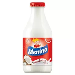 Leite de Coco Menina Vidro 200ml - Embalagem com 24 Unidades