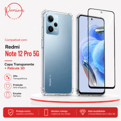 Capa Capinha Anti Impacto Compatível Com Redmi Note 12 Pro 5g E/OU Película 3D Vidro Temperado