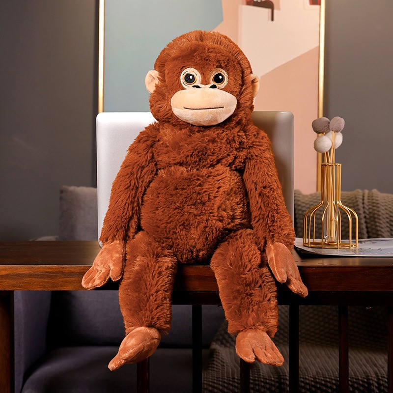 Grande Brinquedo De Gorila De Pelúcia Com Braços Longos Macaco Realista Bicho 66cm De Altura