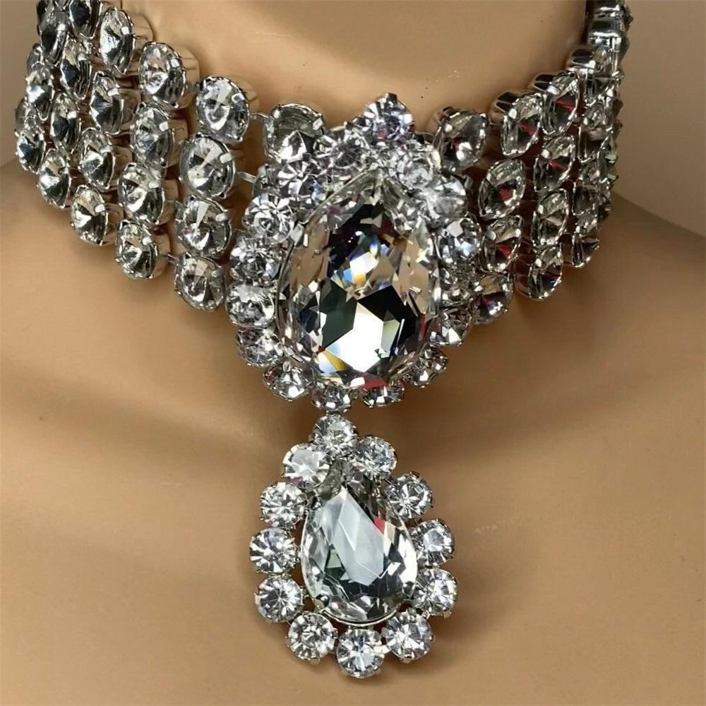 Doce legal europeu americano novo estilo gota de água pingente colar na moda único Multi-camada colar moda acessórios ex