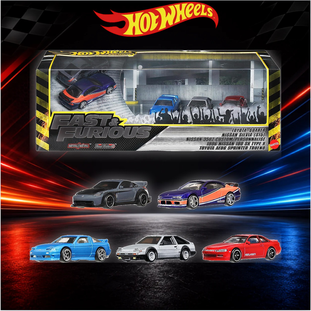 Hot Wheels Premium Fast & Furious Tokyo Drift JFL99 1:64 5-Pack Die-Cast Mini Cars Box Set