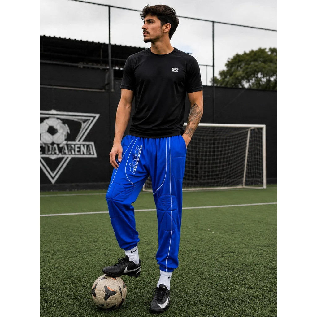 Calça De Goleiro Masculina Futebol Acolchoada - Azul