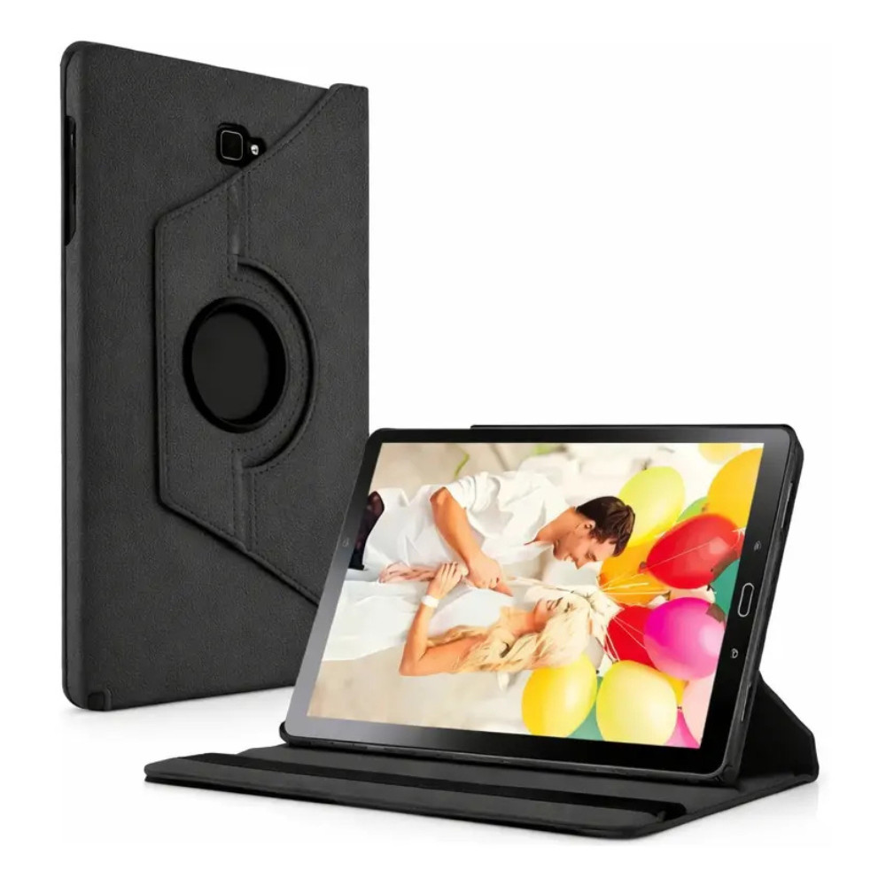 Capa Tablet Couro Flip Giratória Preta Case Flip Com Suporte Para Galaxy Tab A 10.1 2016 P580 P585