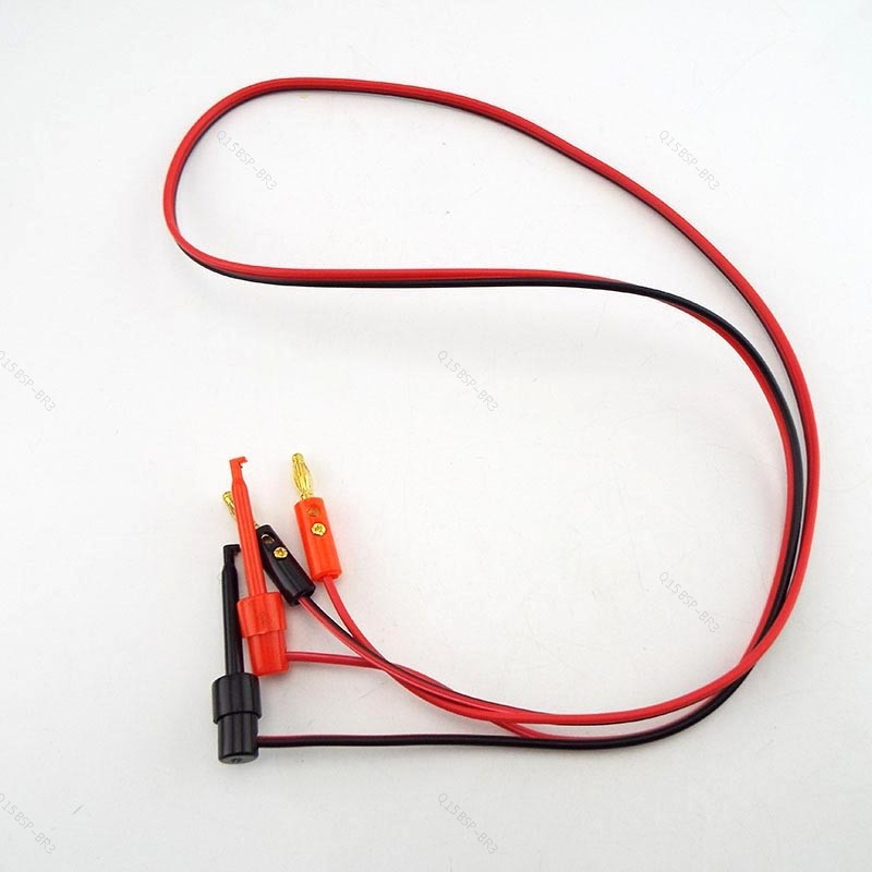 1M Chumbo De Teste 4mm Plugue Banana Para Cabo De Clipe De Gancho Elétrico Fio Multímetro BR15B3