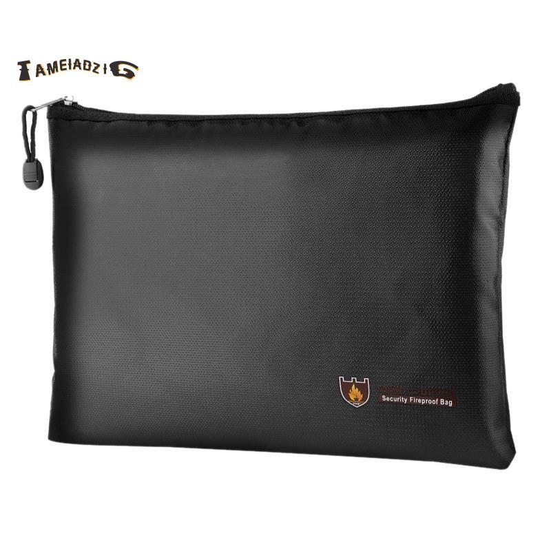 [Entrega Rápida T] Portátil À Prova De Fogo D'água Documento Envelope Pasta De Arquivo Bolsa De Dinheiro Saco Seguro Lip