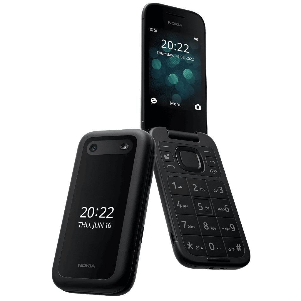 Celular Nok'a 2660 Oficial 4G Preto de Flip e Botões Grandes para Idosos