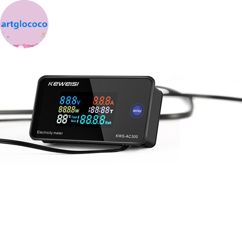 Artglococo KWS-AC300 Voltímetro Digital AC 50-300V Tensão 45-65Hz Medidor De Energia LED Wattímetro 0-100A Detector BR