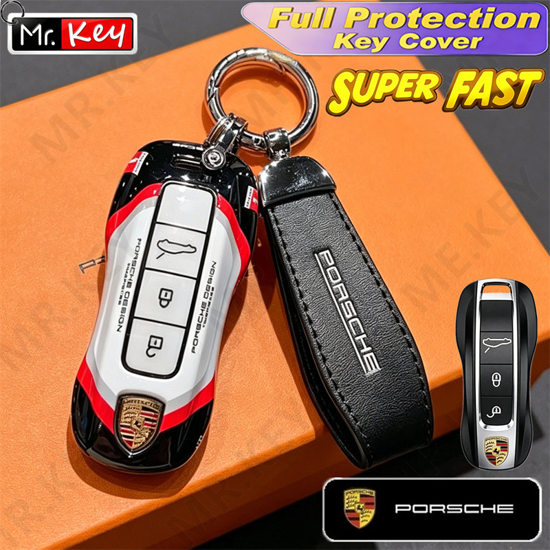 [Mr.Key] Capa Protetora De Chave Remota De Carro Modificada Esportiva Para Cayenne Panamera Track Paint Key Fob Case