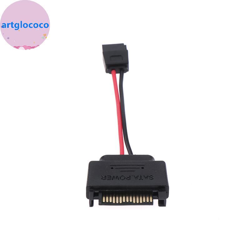 Artglococo 1 Peça SATA 15 Pinos Macho Para 6 Fêmea Slimline Cabo Adaptador De Alimentação 20awg Laptop De Unidade Óptica