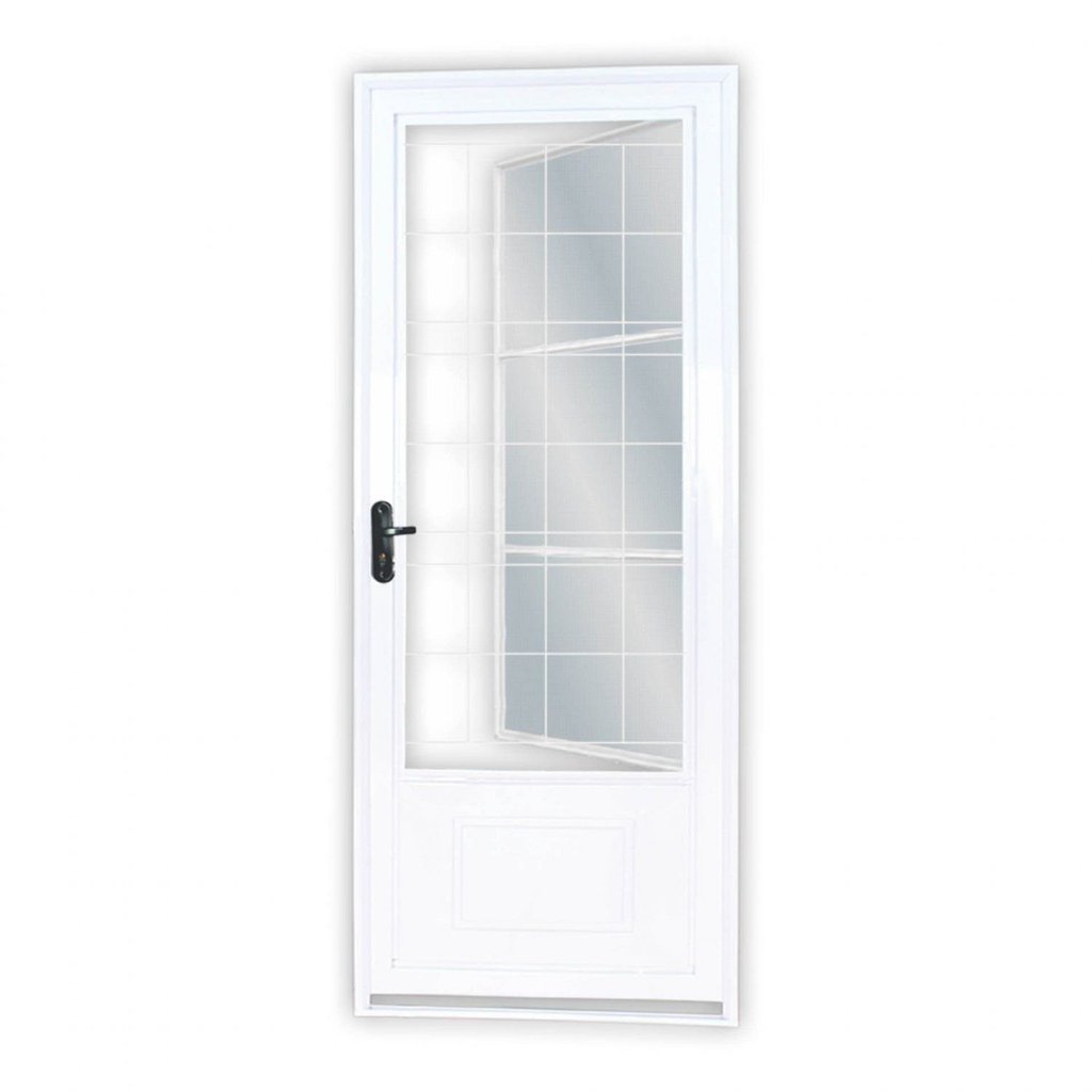 Porta de Aço Postigo 215x85cm com Grade Quadrada Minas Sul Mgm Abertura Direita Direita