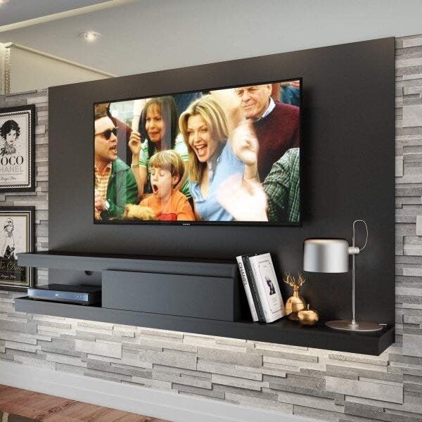 Painel para TV até 50 Polegadas 160CMX134CM 1 Gaveta KD1601 Preto Preto