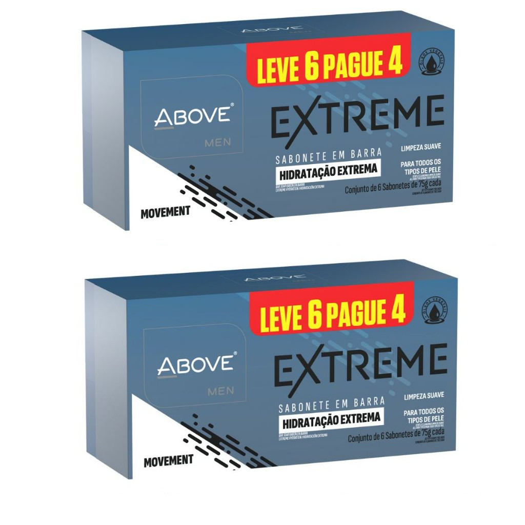 Sabonete Above Men Extreme Movement Pack com 6un 75g Hidratação Extrema