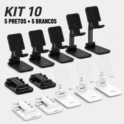 Kit 5/10 Suporte para telefones celulares e Tablets iPad e outros Celular e Tablet Dobrável Ajustável Apoio