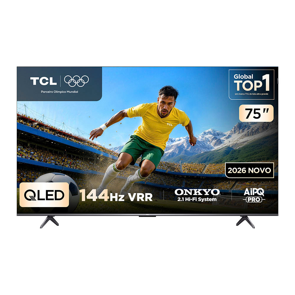 Smart TV TCL 75 Polegadas QLED 4K P8L WiFi Bluetooth Google TV HDR10+ 144 Hz VRR 75P8L