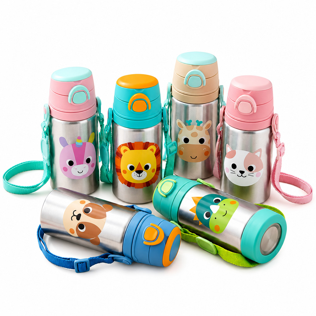 Garrafinha De Aluminio Térmica Para Crianças Animal Fun - Buba