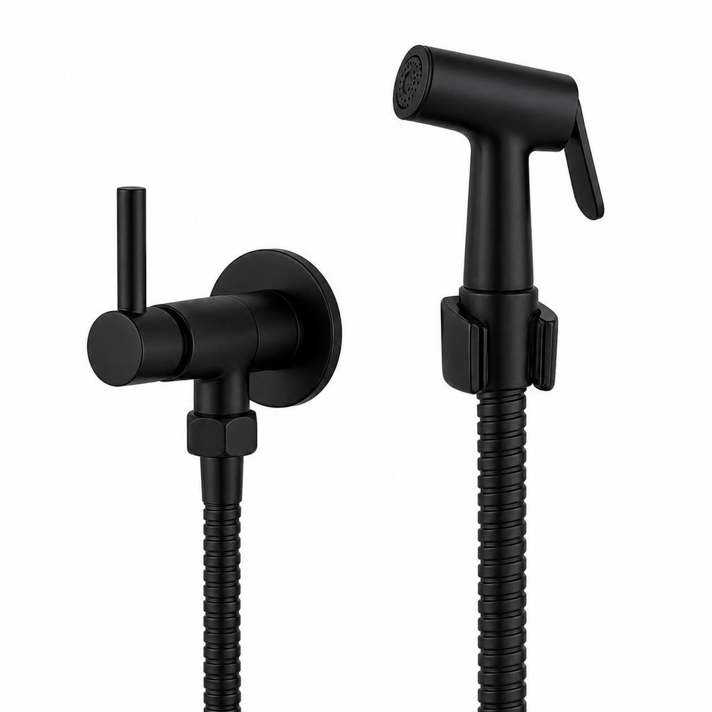 Ducha Higiênica Completa redonda C61 Preto Fosco Black Matte