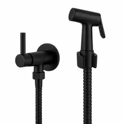 Ducha Higiênica Completa Redonda C61 Preto Fosco Black Matte