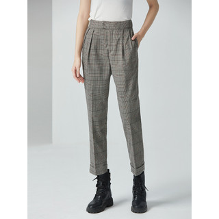 Calças xadrez femininas perna reta 2026 primavera novo estilo Houndstooth verificado Harem cenoura calças mais magro olh