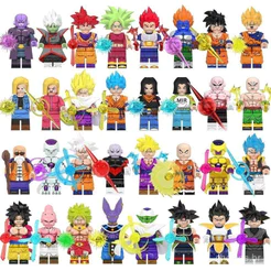 Compatível com figuras de Lego Super Saiyan Son Goku Kacarot Dragon Ball, blocos de construção montados, decorações de b