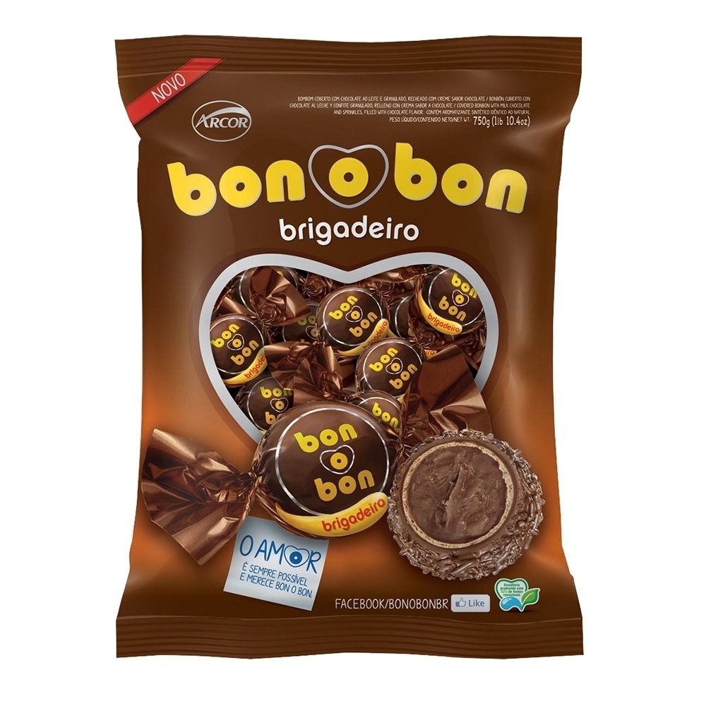 Chocolate Arcor Bon o bon Brigadeiro 750g