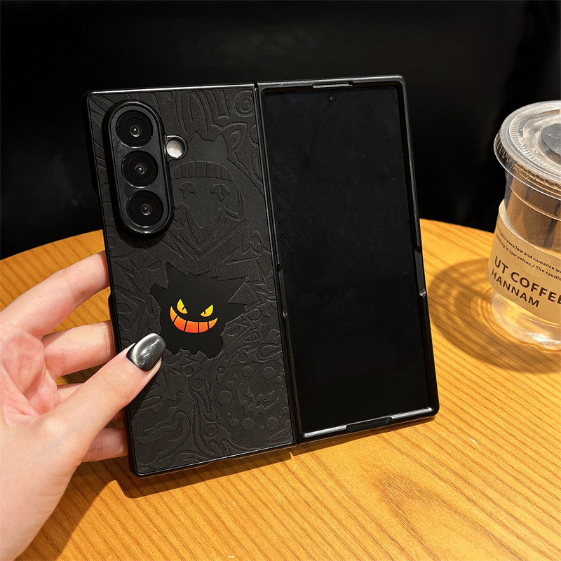 [Em Relevo Laser Genggui] Capa De Telefone Com Tela Dobrável De Couro De Luxo Para Samsung Galaxy Z Fold 7 6 5 4 em Oferta na Shopee