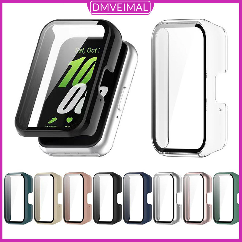 Capinha Case Capa PC Com Película De Vidro Para Relógio Smartwatch Samsung Galaxy Fit 3 Protetor De Tela