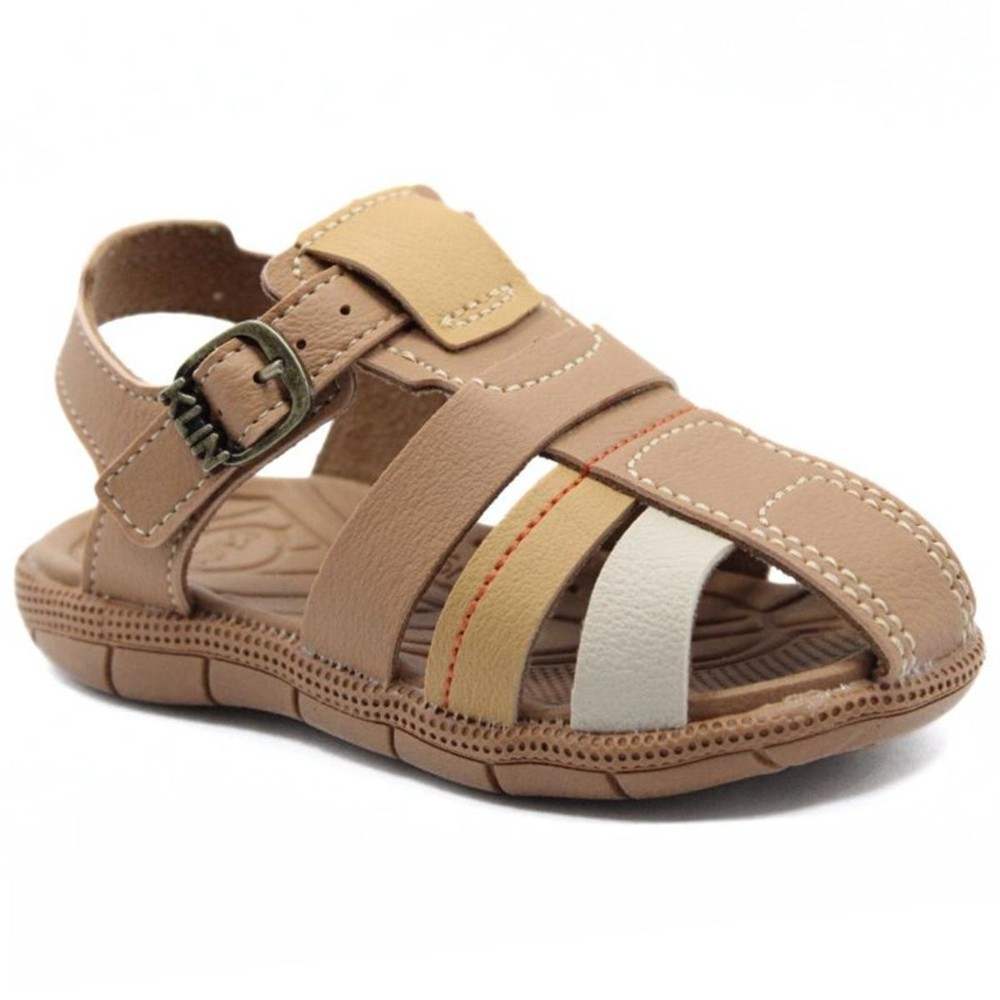 Sandália Infantil Klin Tic Tac Casual Baby - Marrom Claro em Oferta na Shopee