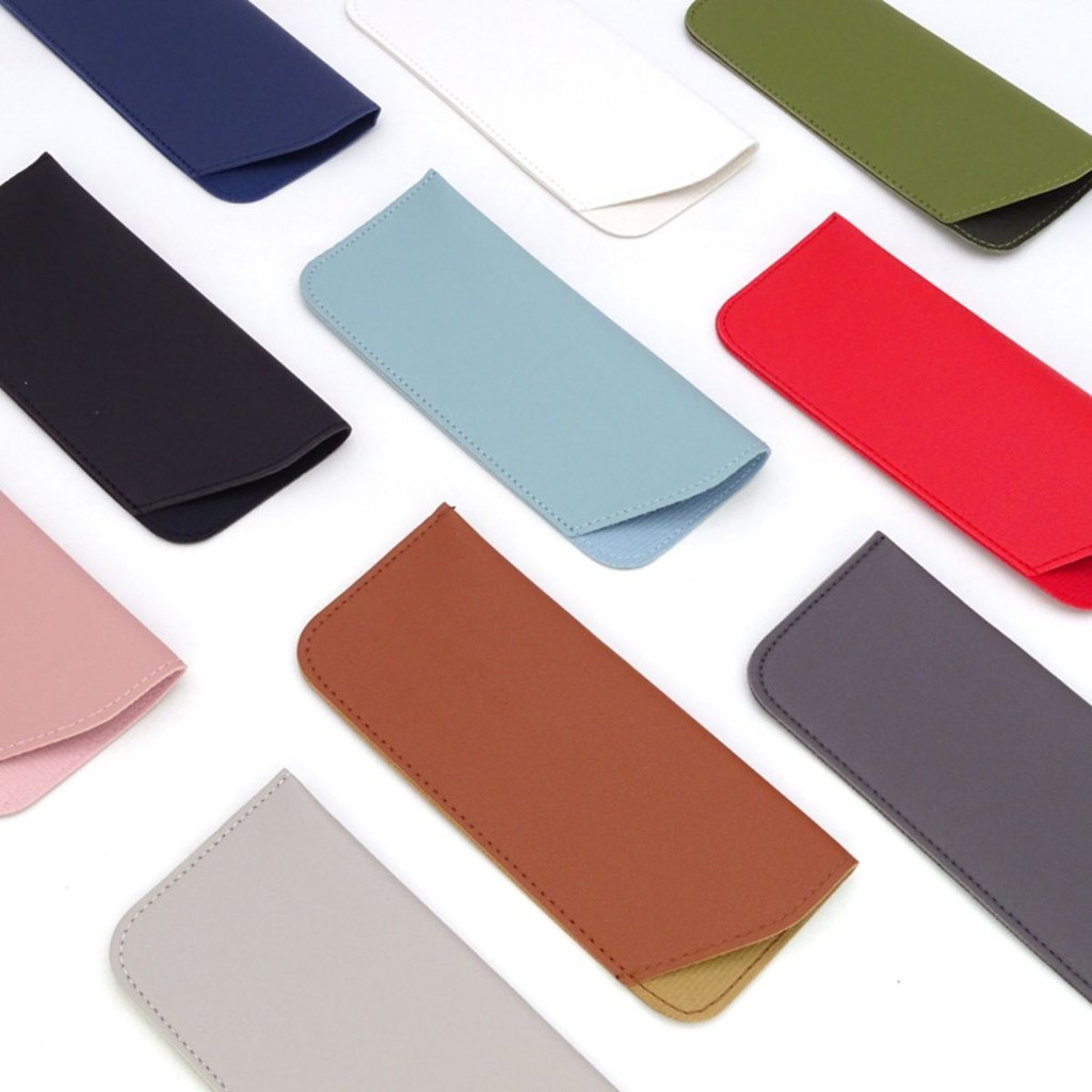 Kit 10 Porta Oculos Estojo Capa Bolsa Case Protetora Em Couro Curvim Courino