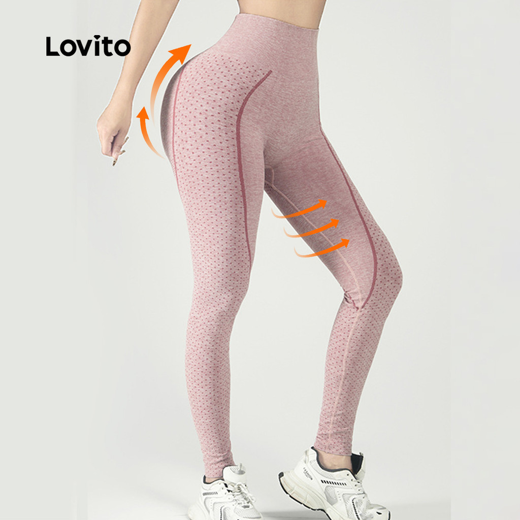 (NEW) Lovito Leggings Esportivos de esportes LNE116X045 em Oferta na Shopee