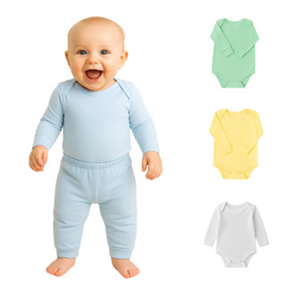 Kit 2 Peças Body e calça Bebê Antialérgico Pagão 100% algodão - Conforto em Oferta na Shopee