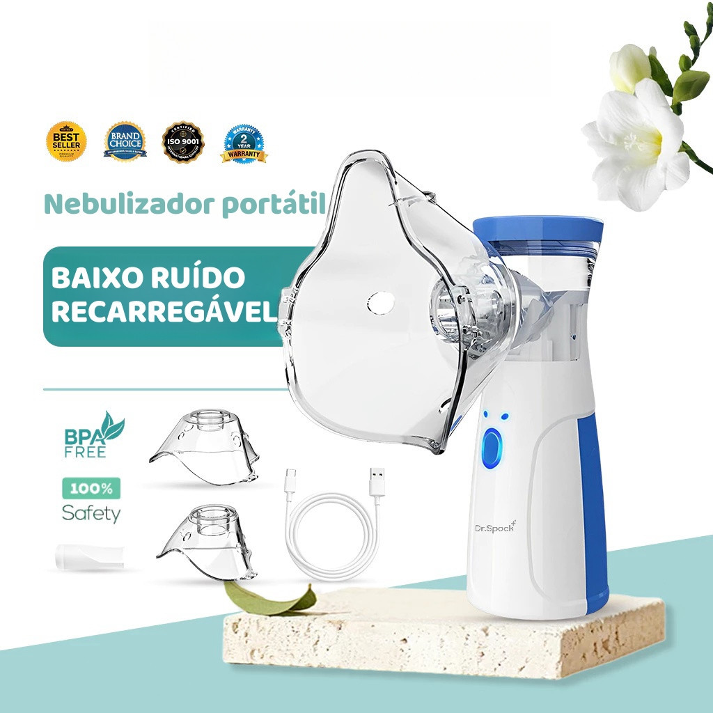 Inalador Nebulizador Portátil Ultrassônico Atomizador De Baixo Nó Para Crianças E Adultos