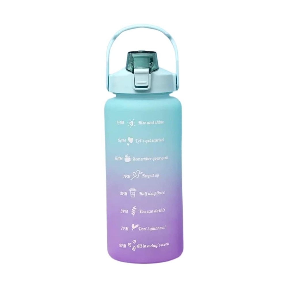 Garrafa Squeeze de Água de 2 Litros com Marcação Motivacional